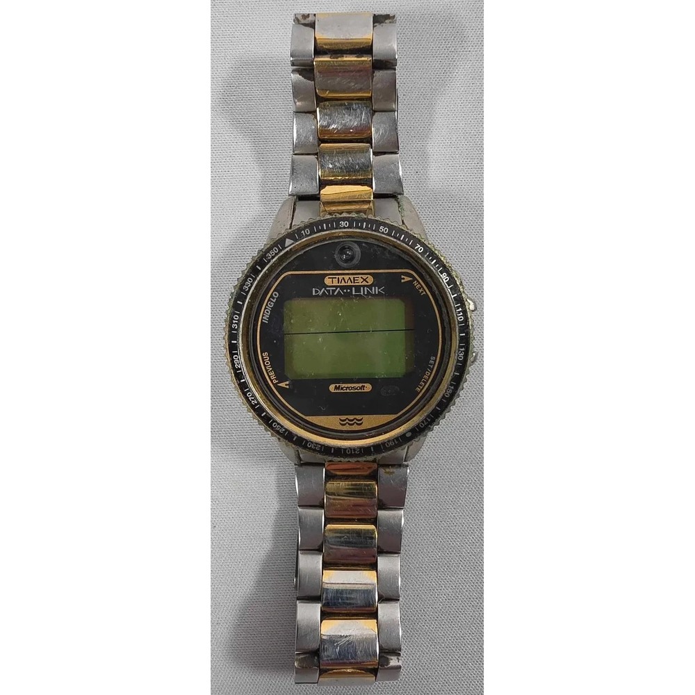 Vintage Timex DataLink Model 150 Men's Digital LCD Watch Indiglo - Needs Battery